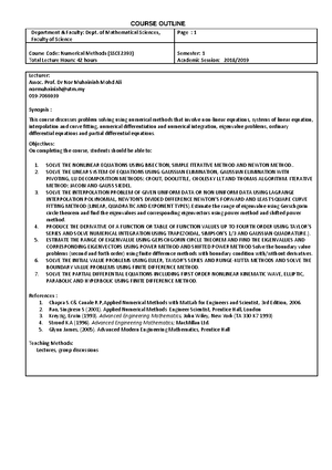 Chapter 5 Numerical Differentiation 2013 - Chapter 5 : Numerical ...