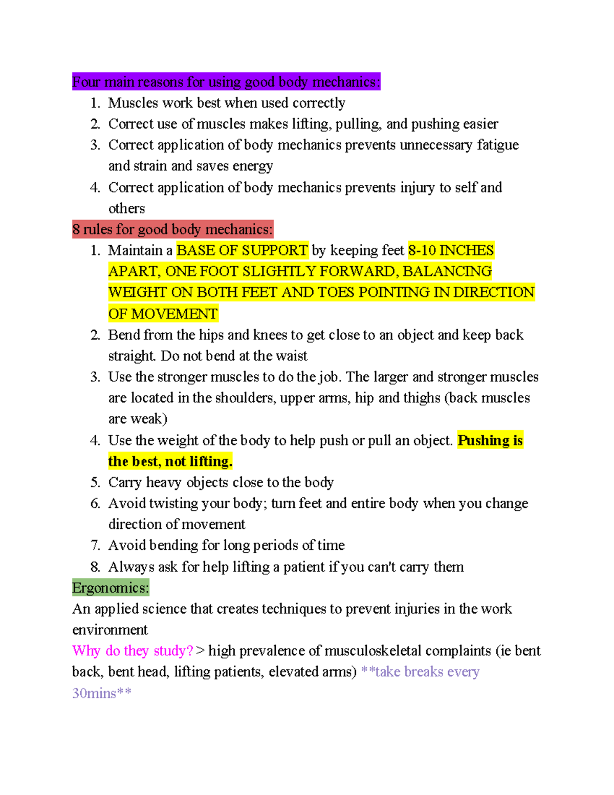 Maxwell study guide unit 3 Four main reasons for using good body