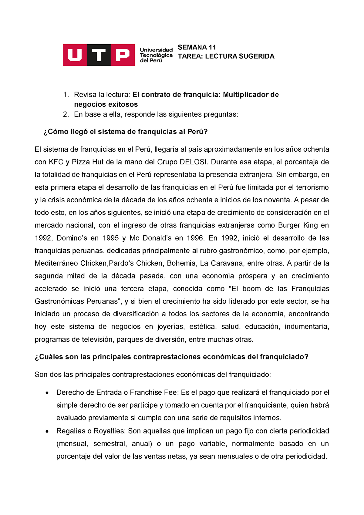 Semana Tarea Lectura Sugerida Derecho Empresarial Utp Studocu