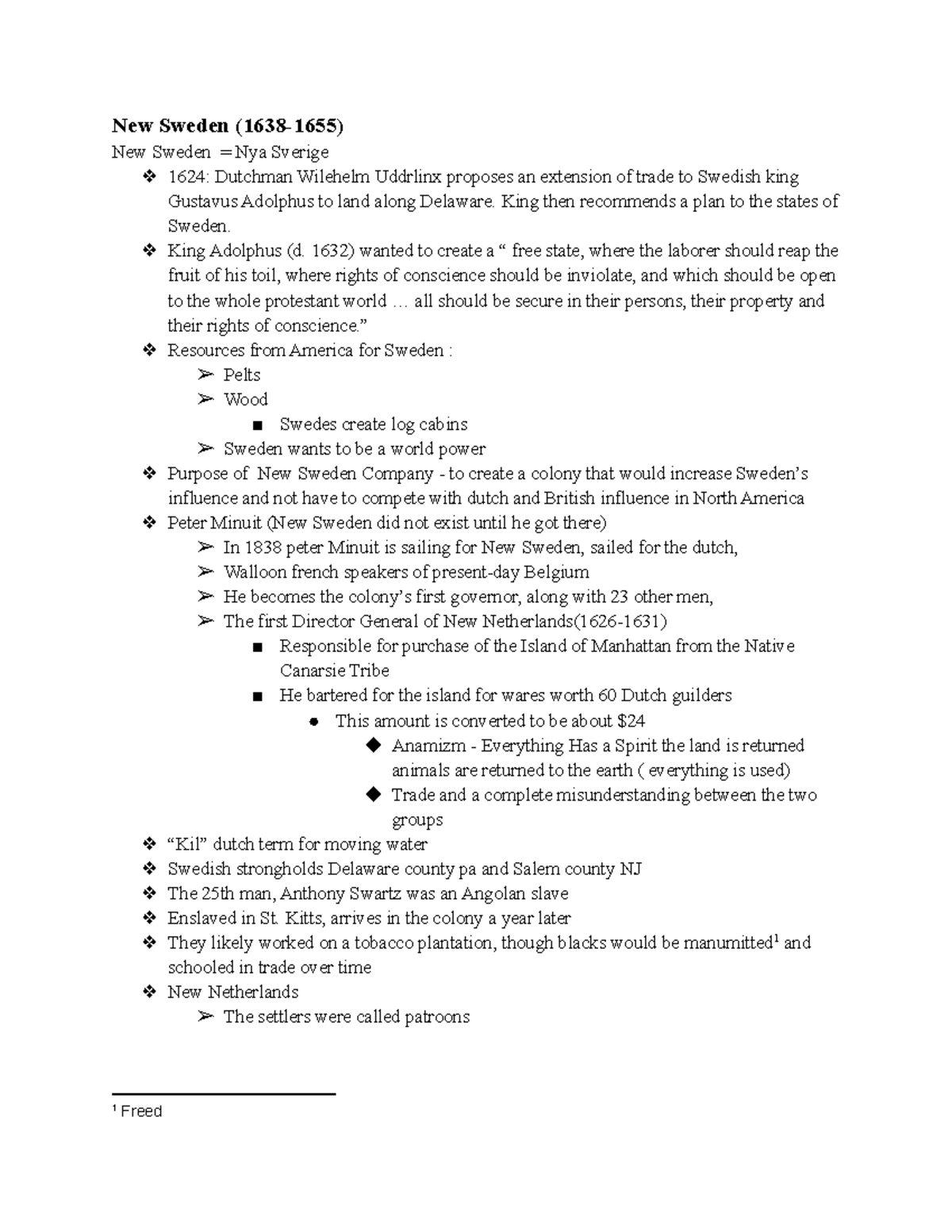 First Test Notes New Sweden (16381655) New Sweden = Nya Sverige 1624