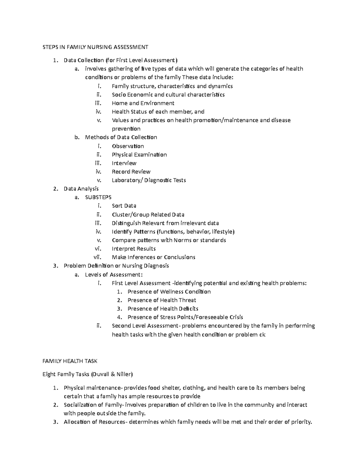 CHN Lesson 3 - erere - STEPS IN FAMILY NURSING ASSESSMENT Data ...