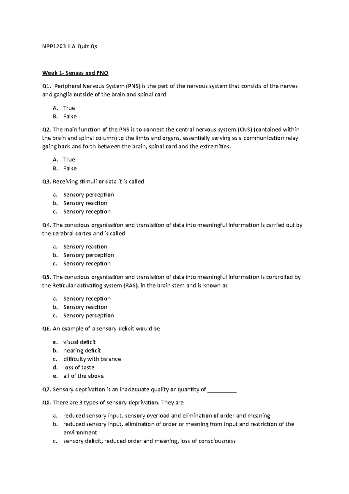 NPP1203 ILA Quiz Qs - Practice Quiz Questions - NPP1203 ILA Quiz Qs ...