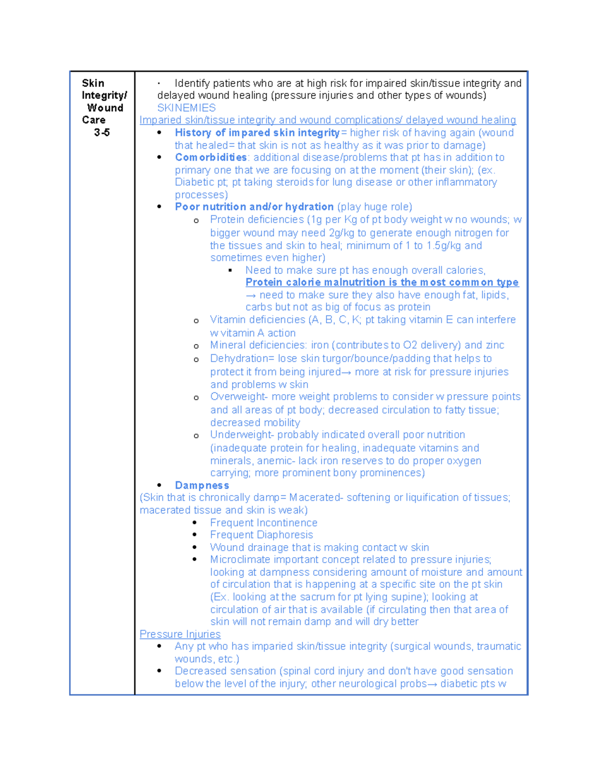 Skin Integrity:Wound Care - Skin Integrity/ Wound Care 3- · Identify ...