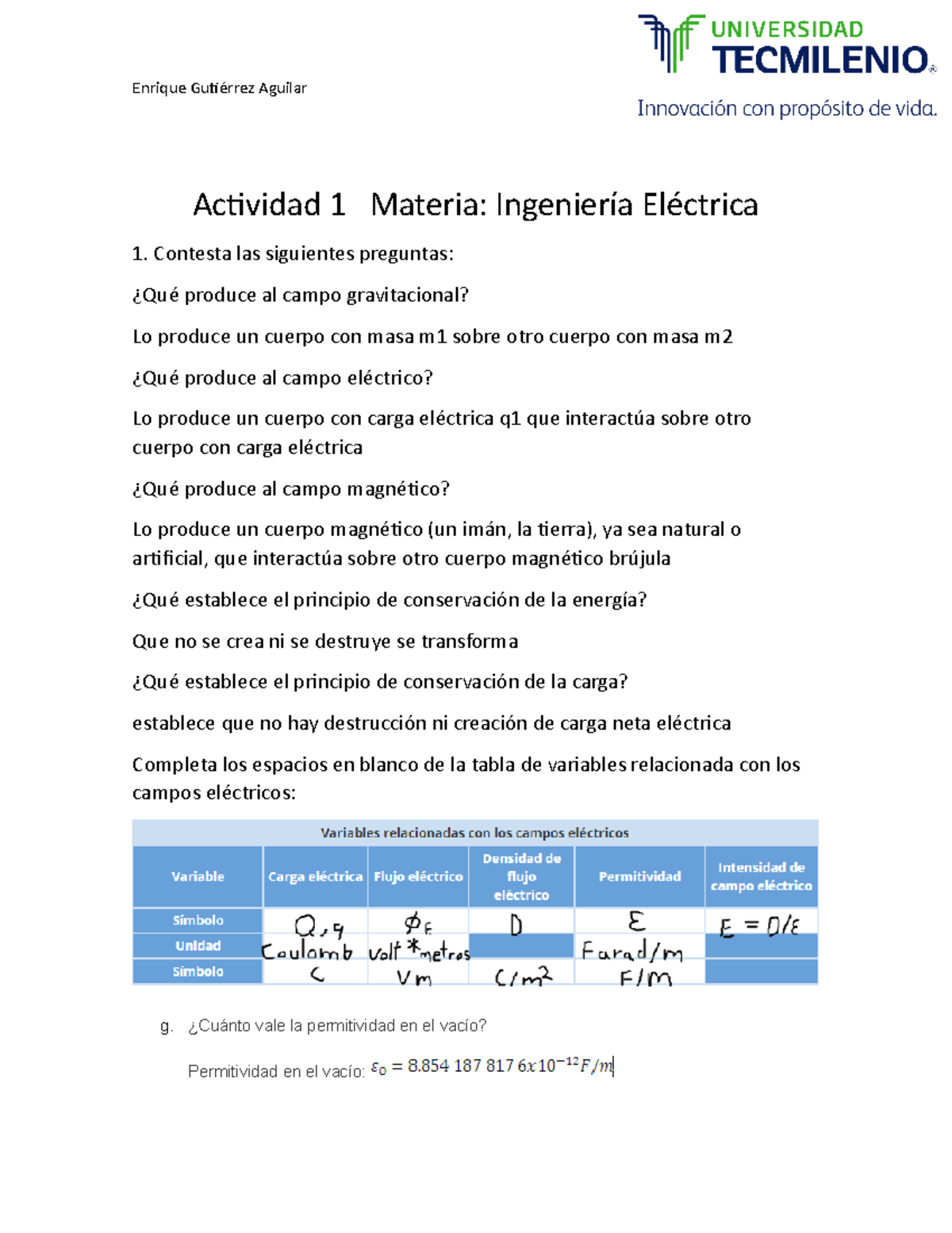 Ingeniera Eléctrica Actividad 1 - Actividad 1 Materia: Ingeniería ...