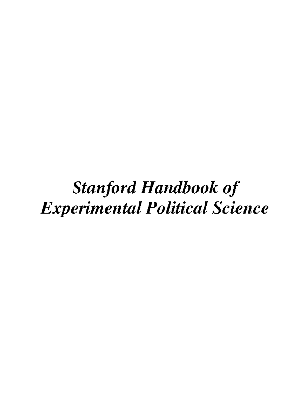 experimental method political science