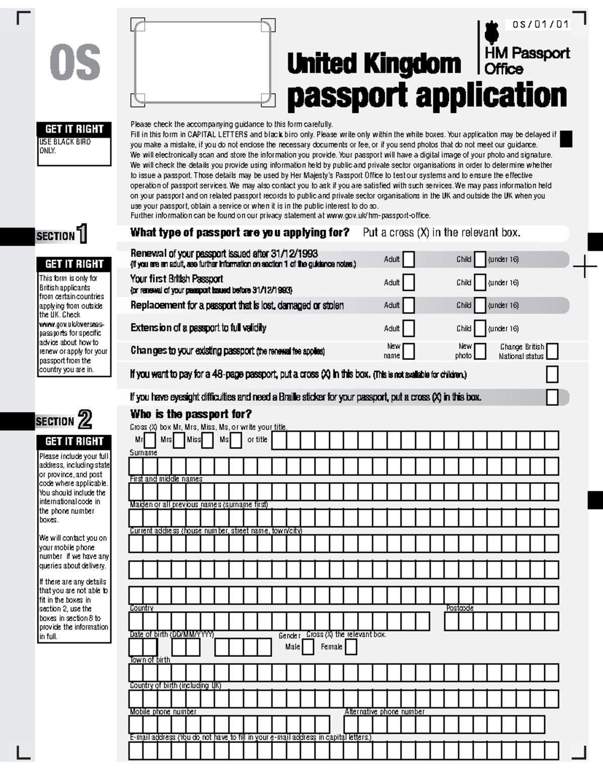 Passport Application Form for British Applicants - Studocu