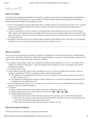 Matlab - cheatsheet for midterm - CMPSC 200 - Studocu image.