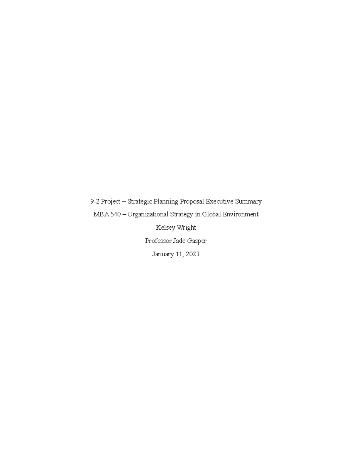 9-2 Project - Strategic Planning Proposal - There are over 125,000 ...