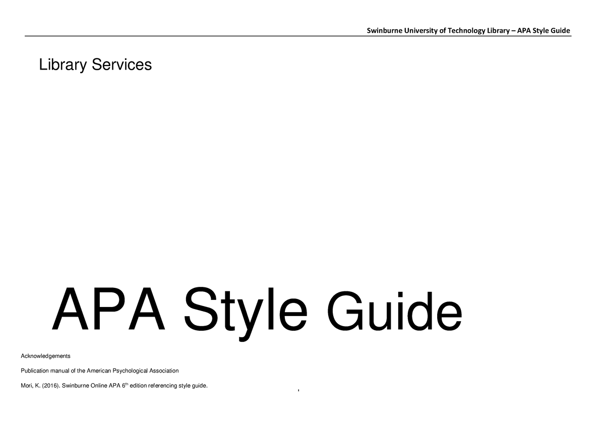 Apa quick guide new 2019 - Library Services APA Style Guide ...