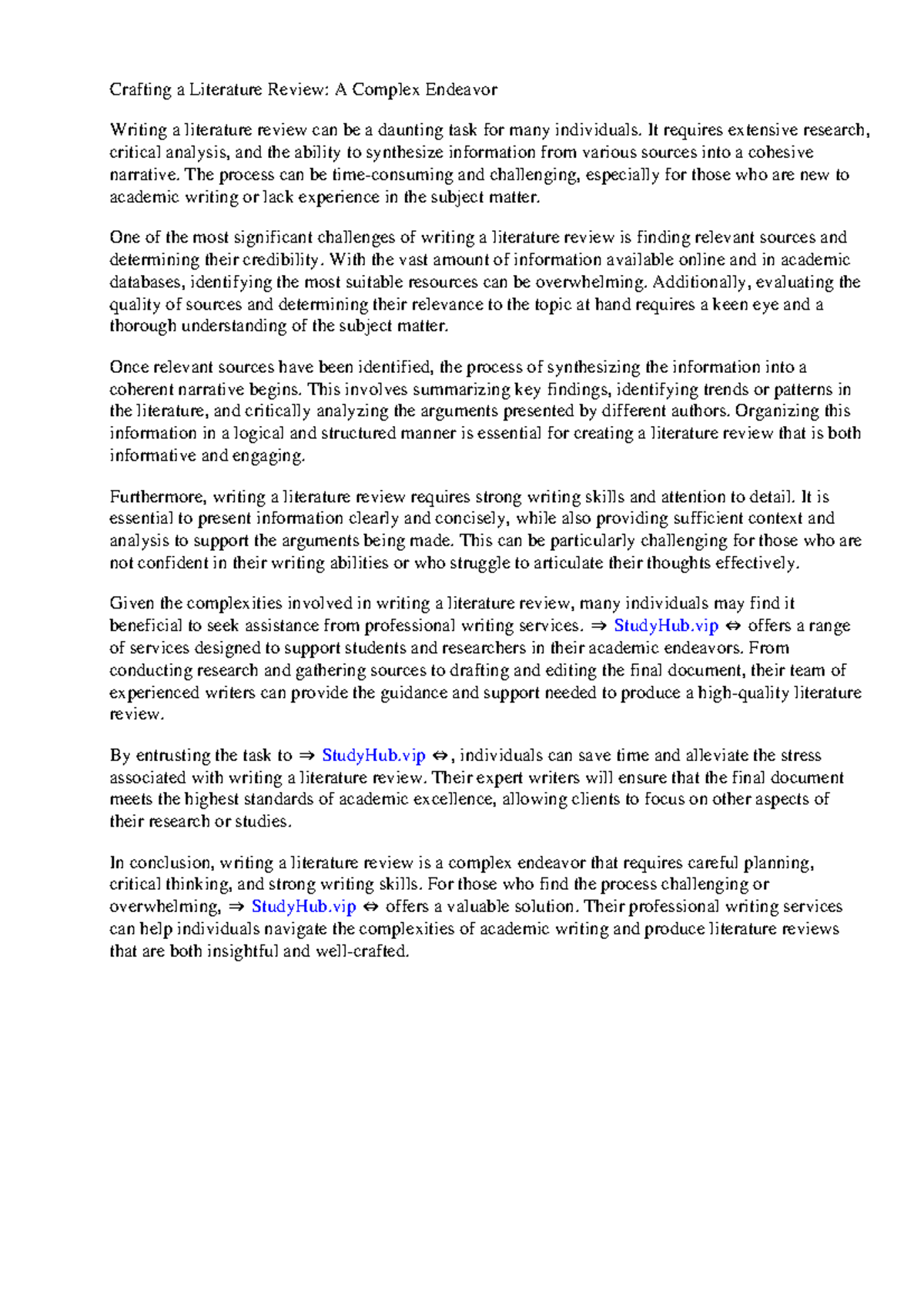 Sample Of Literature Review Format - Crafting a Literature Review: A ...