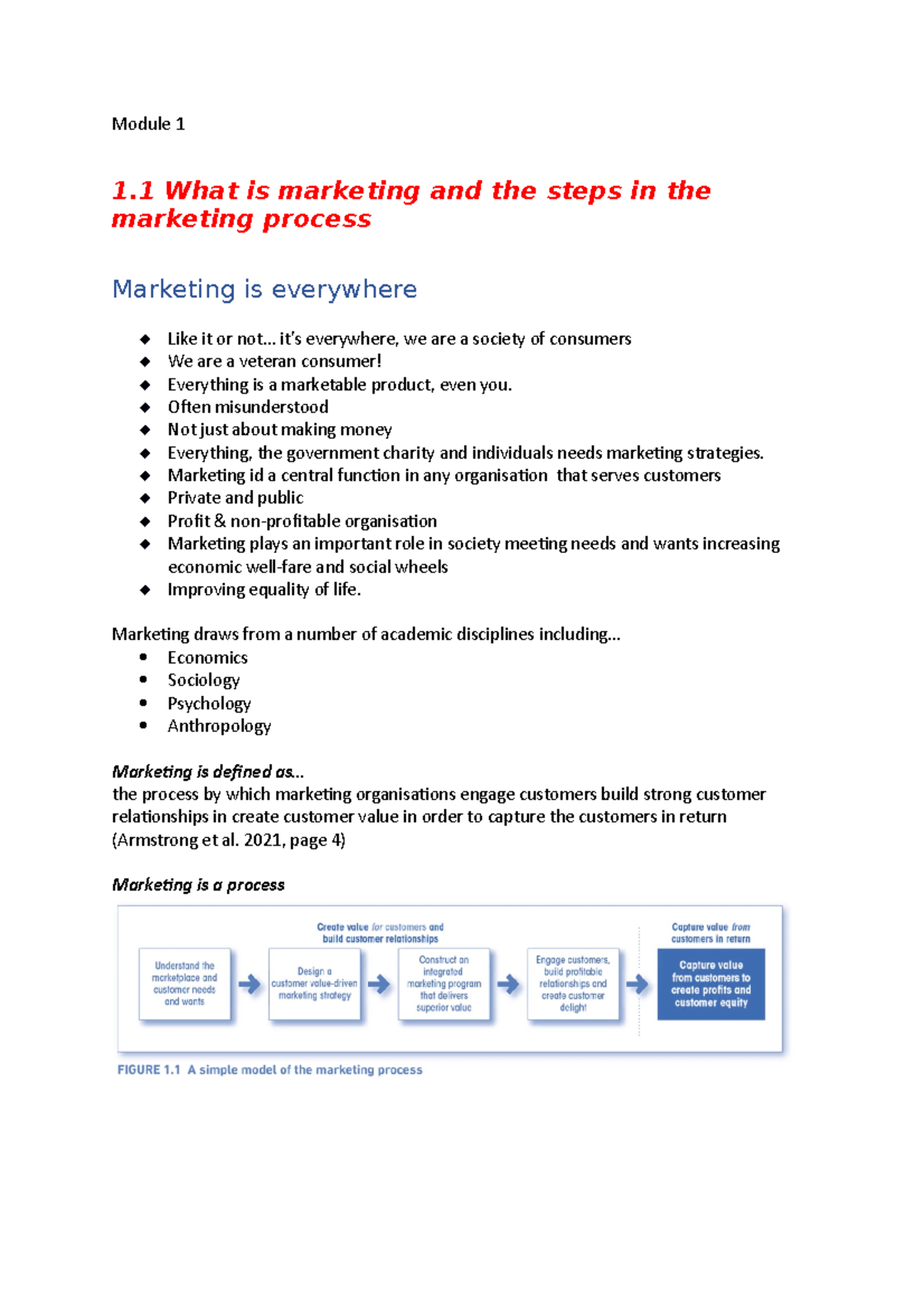 Module 1- Marketing - Module 1 1 What Is Marketing And The Steps In The ...