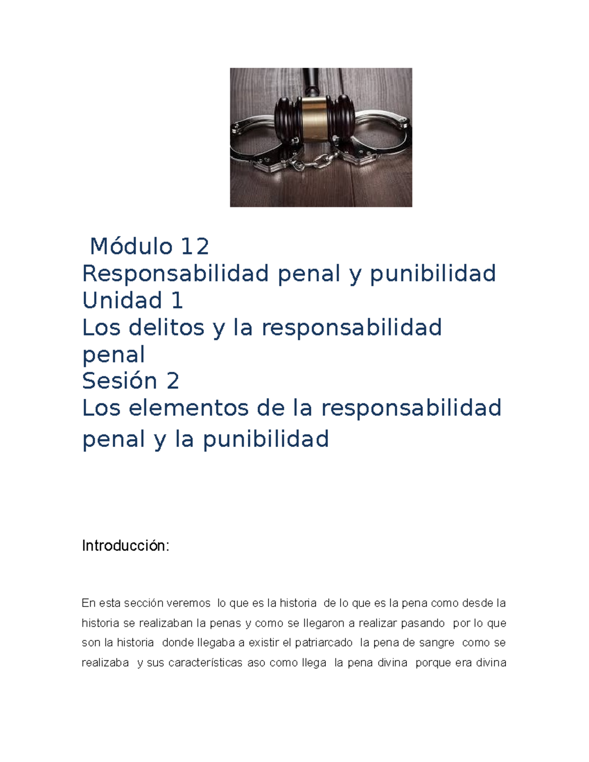 M12 U1 S2 Responsabilidad penal y punibilidad - Módulo 12 ...