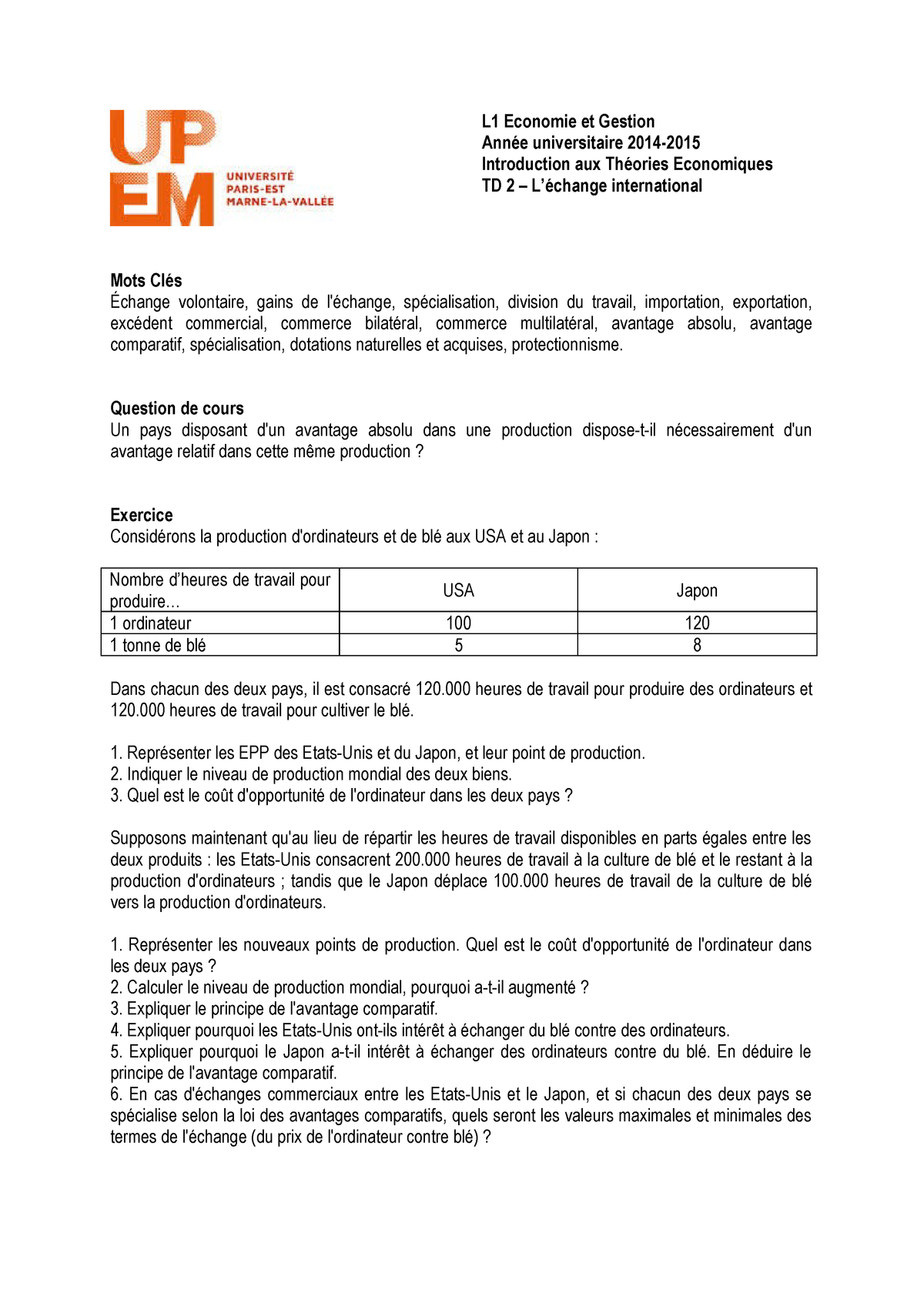 Ite Td2 Economie Studocu