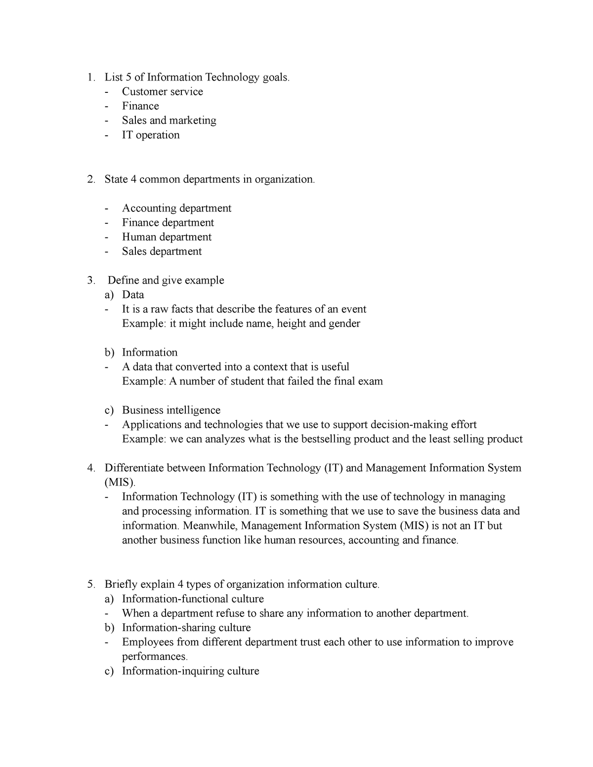 Tutorial Chapter 1 MGT 300 - Business Studies - UiTM - Studocu