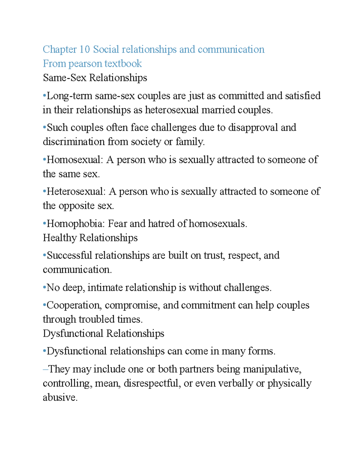 Chapter 10 Social relationships and communication - Chapter 10 Social ...