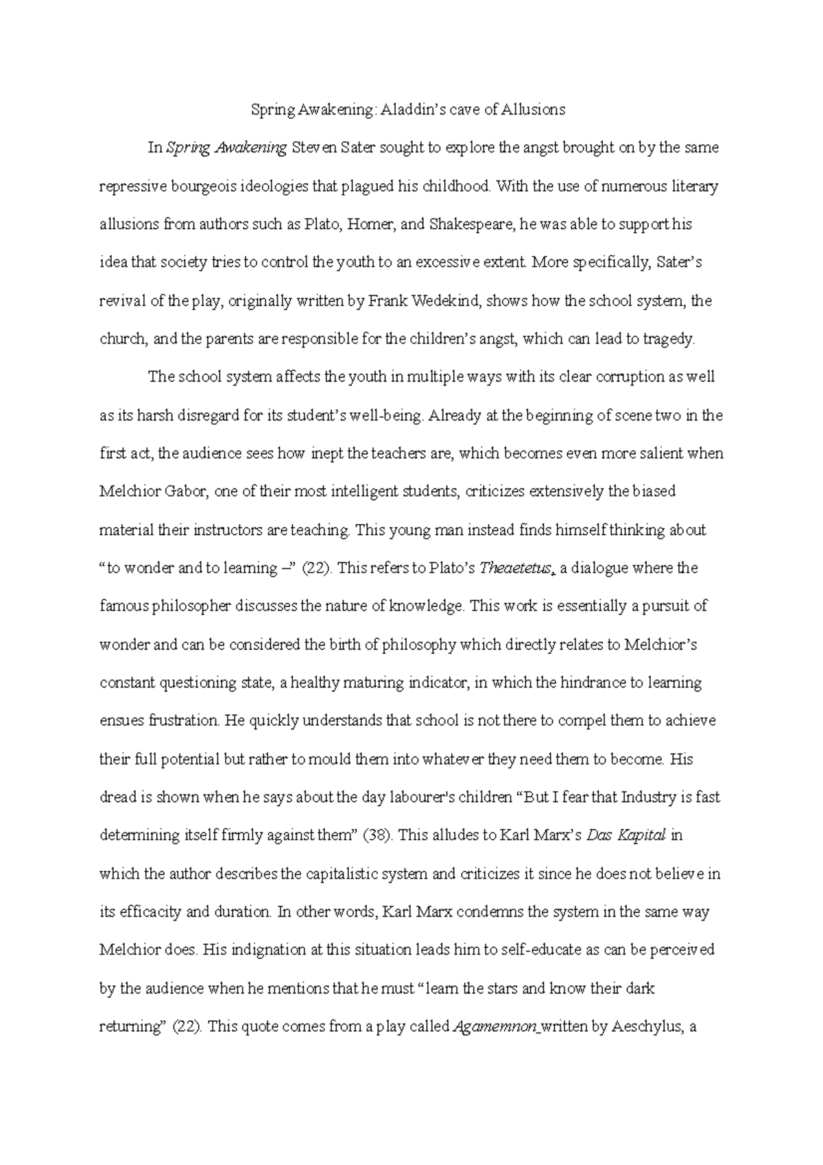 Essay - Spring Awakening - Spring Awakening: Aladdin’s cave of ...