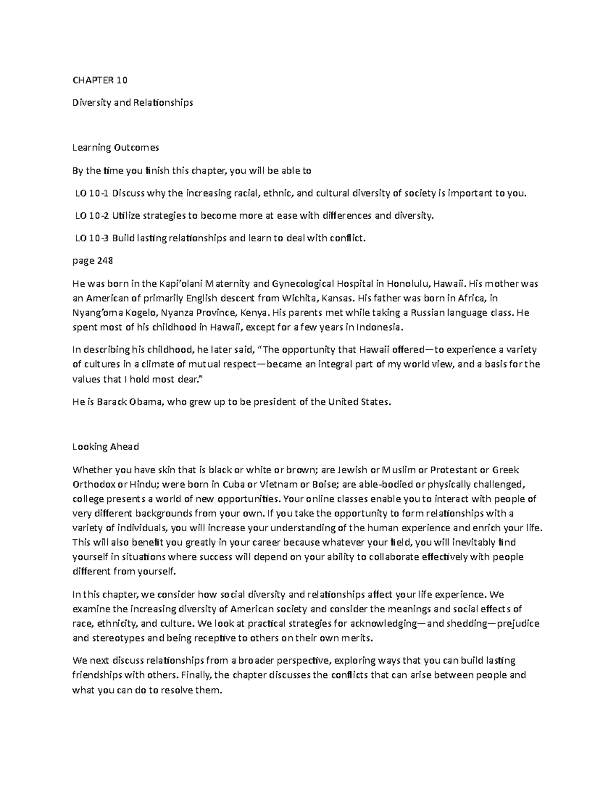 P.O.W.E.R. Learning Online Success Chapter 10 CHAPTER 10 Diversity