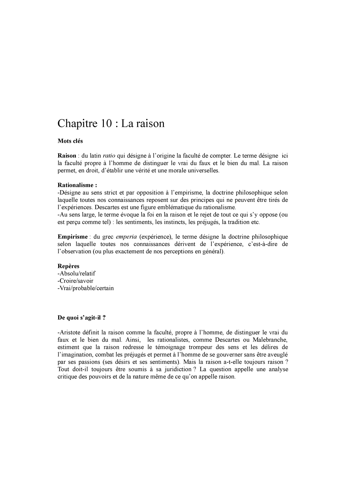 introduction dissertation philosophie sur la raison