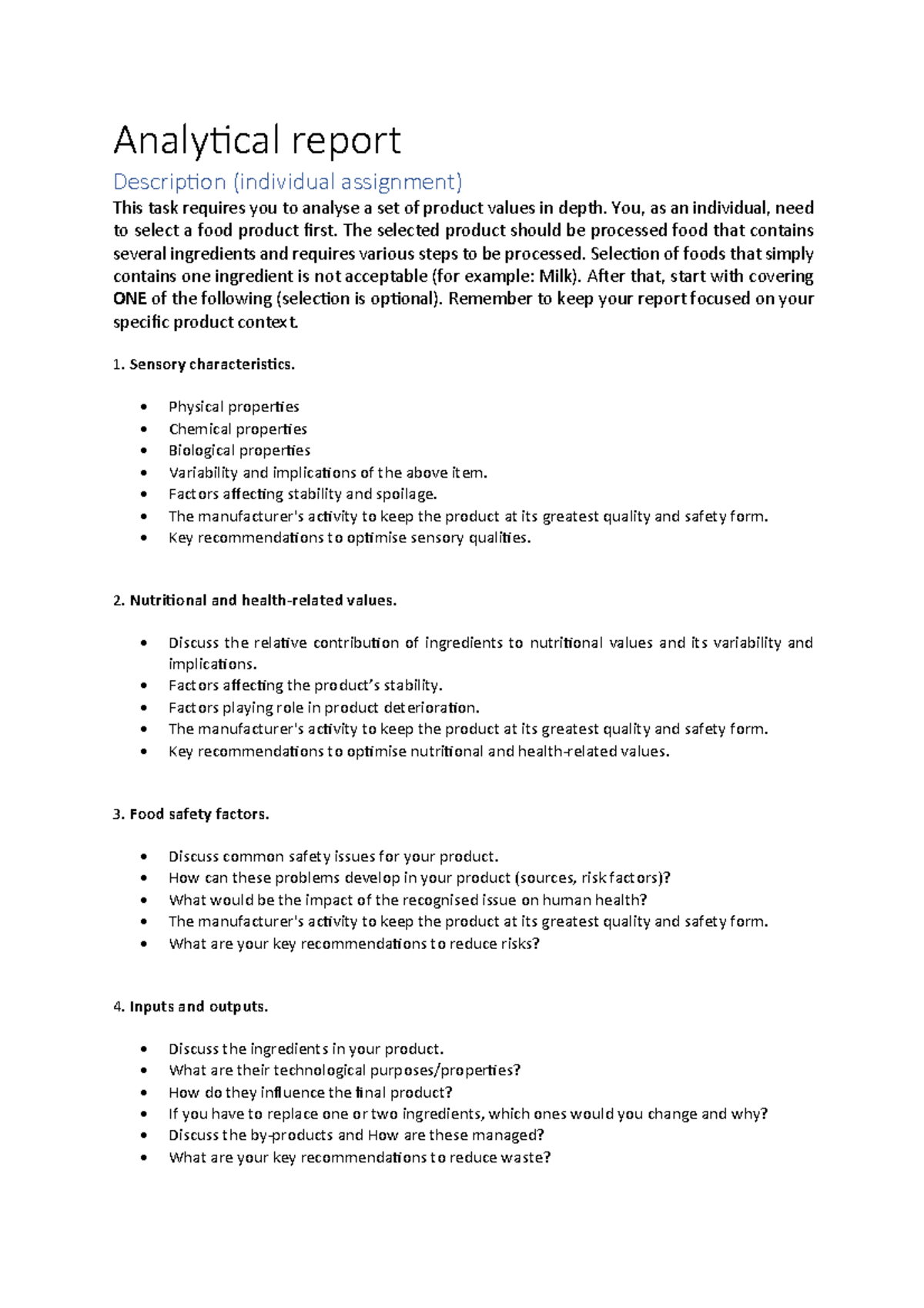 Analytical Report Info - Analy&cal report Descrip(on (individual ...
