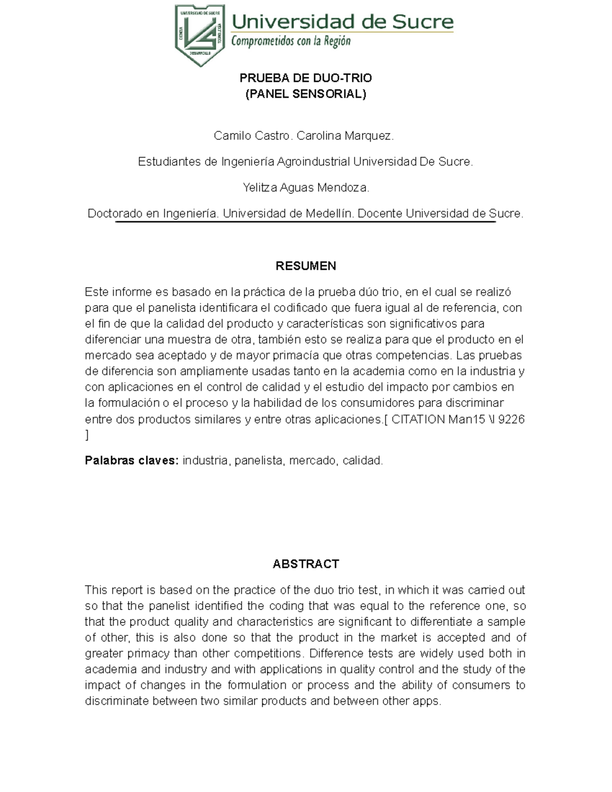 Informe duo trio - jejf9ijviw - PRUEBA DE DUO-TRIO (PANEL SENSORIAL ...