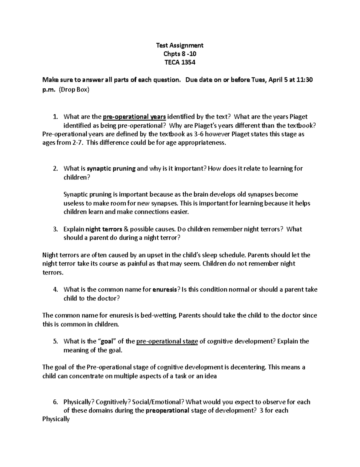 Assignment test for chpts 8-10 completed - Test Assignment Chpts 8 ...