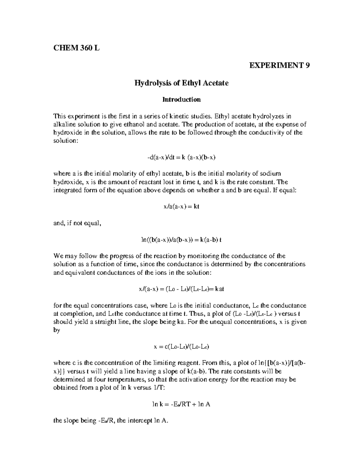 Laboratory Manual Chemistry Practical Wooksheet CHEM 360 L