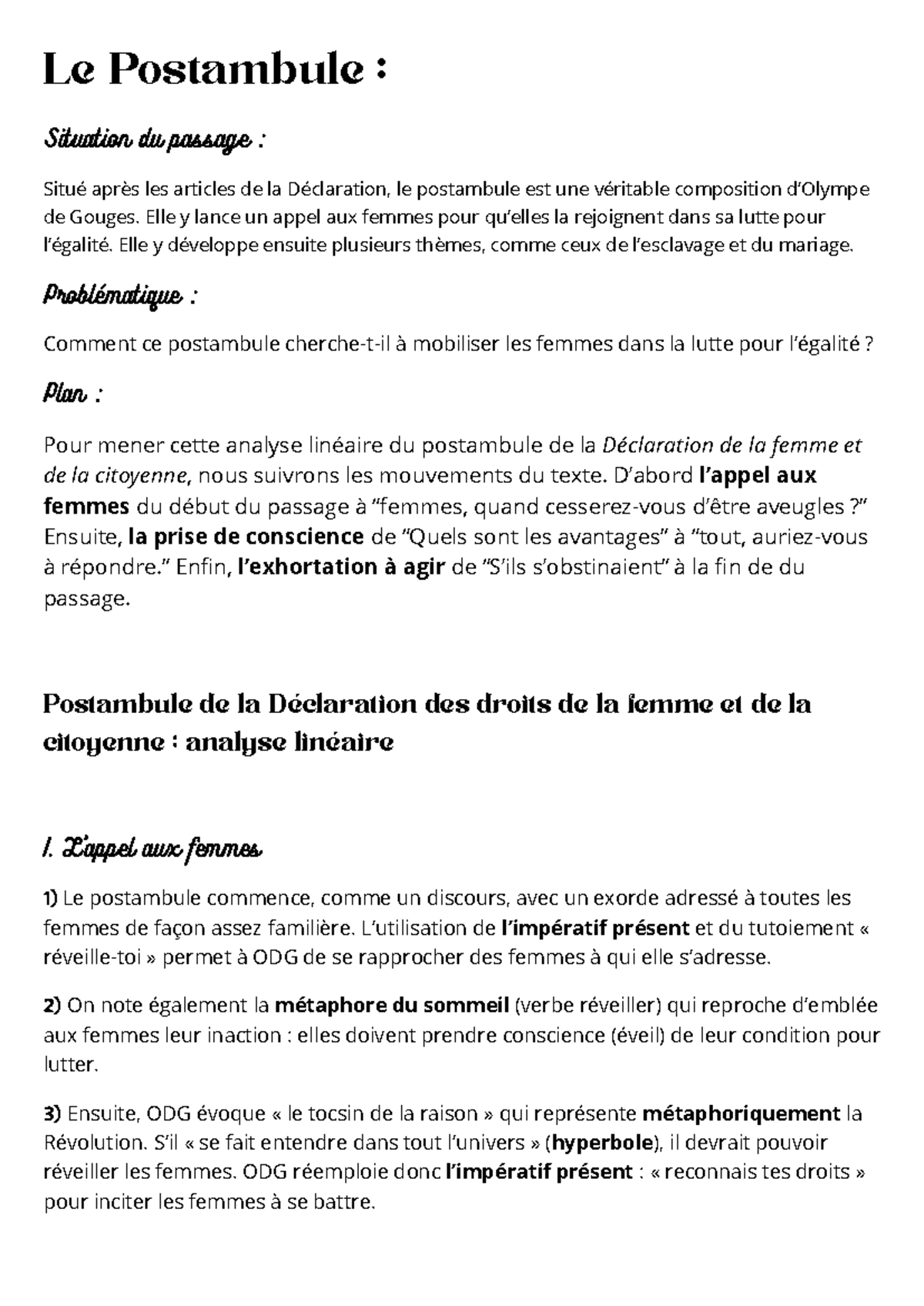 Le postambule - De rien - Le Postambule : Situation du paage : Situé ...