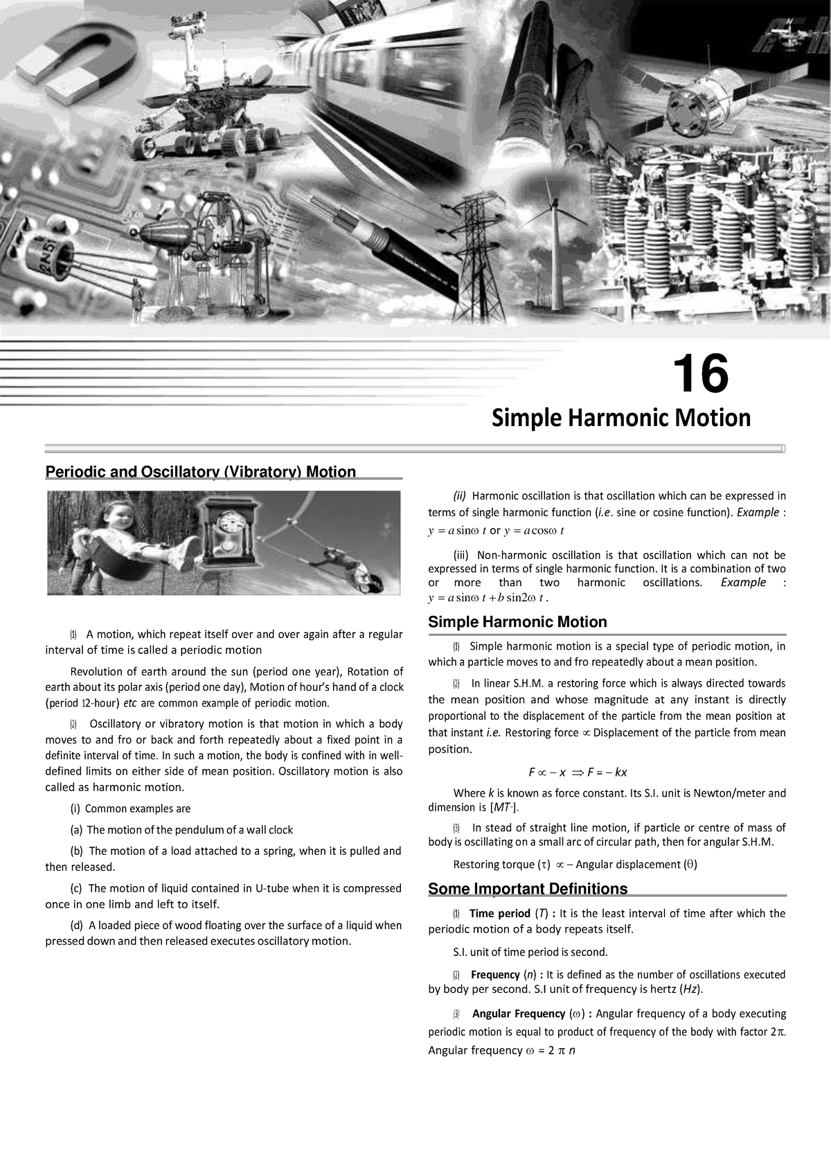 Simple Harmonic Motion Physics Notes - Periodic And Oscillatory ...