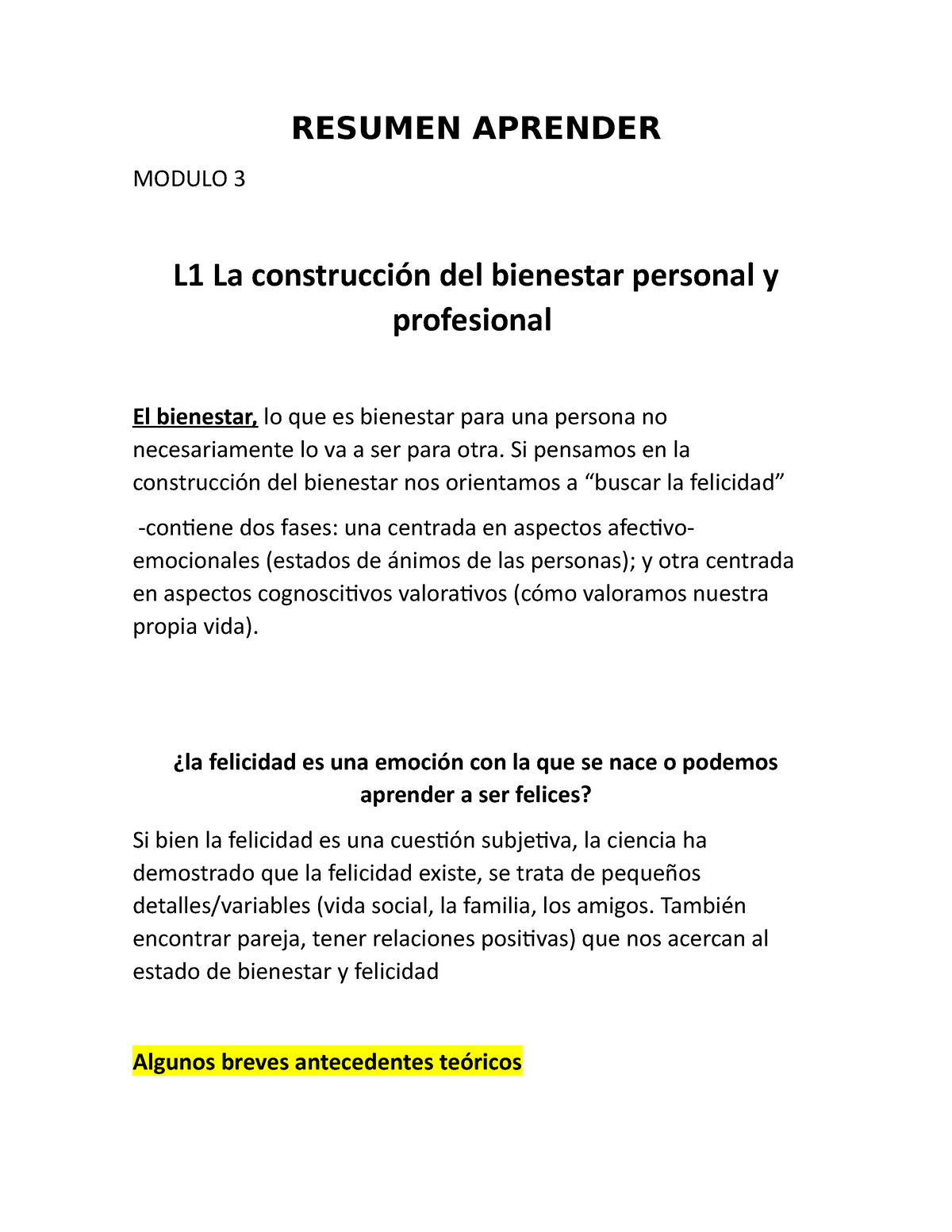 Resumen Aprender S21 - RESUMEN APRENDER MODULO 3 L1 La Construcción Del ...