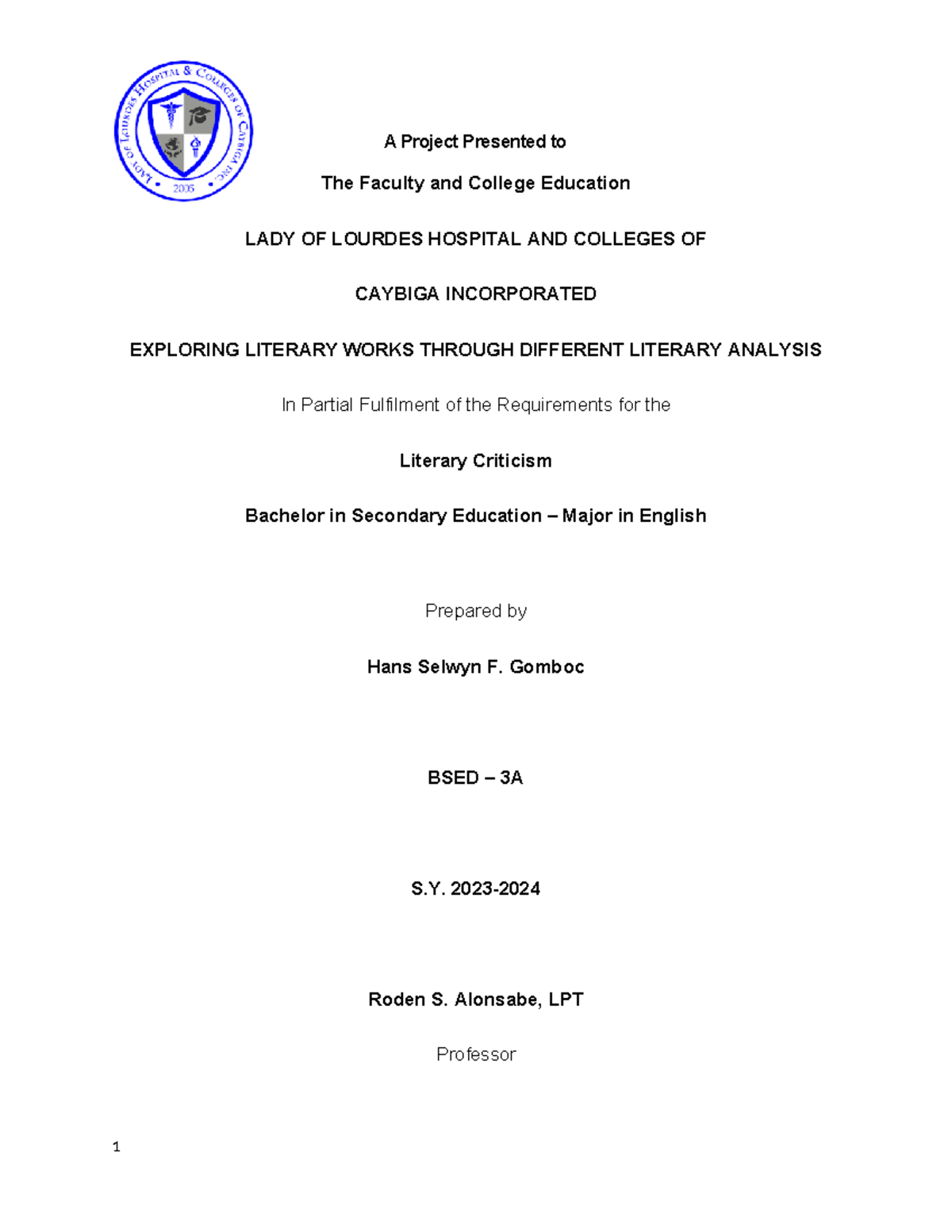 Remedial module Hans - reference - A Project Presented to The Faculty ...