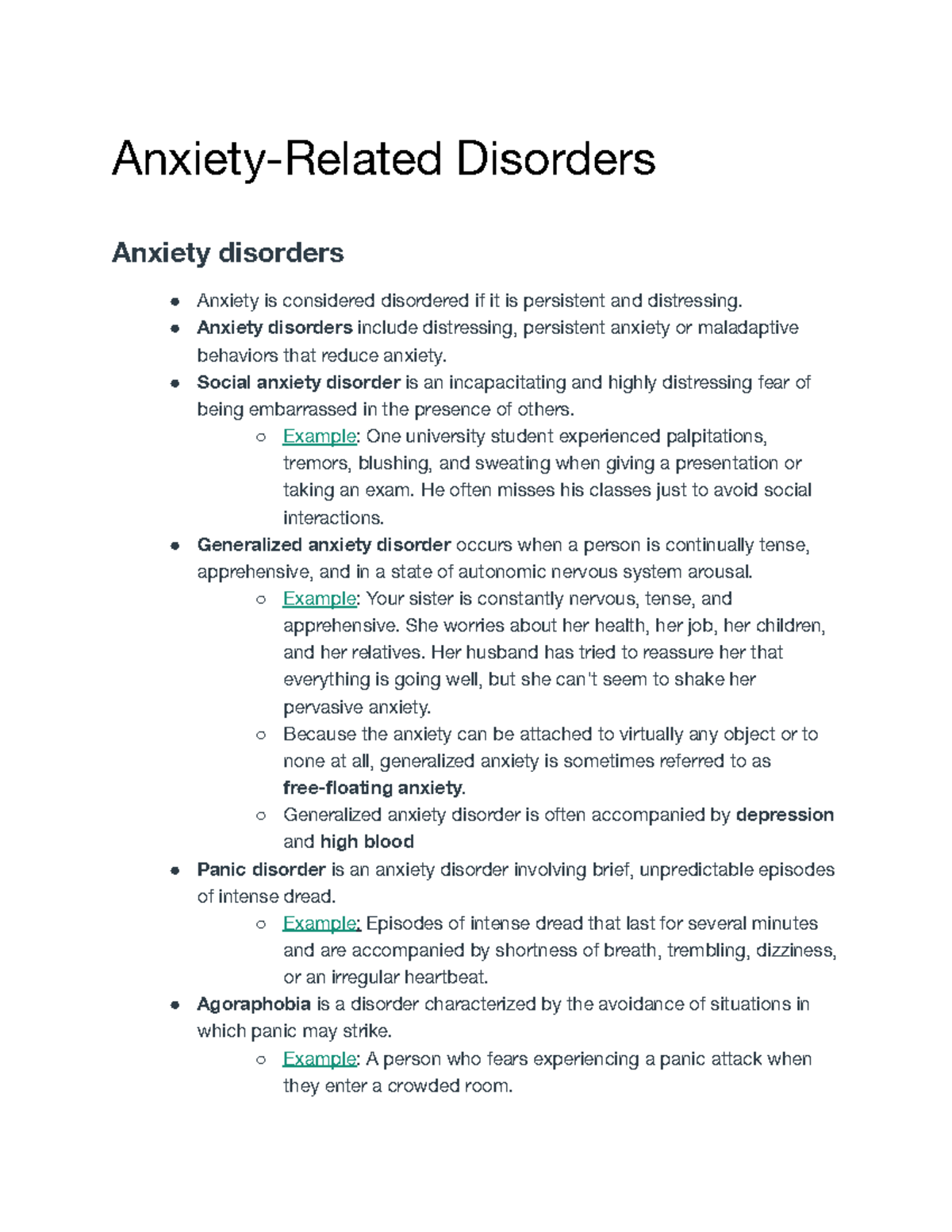 Anxiety-Related Disorders - Anxiety-Related Disorders Anxiety Disorders ...