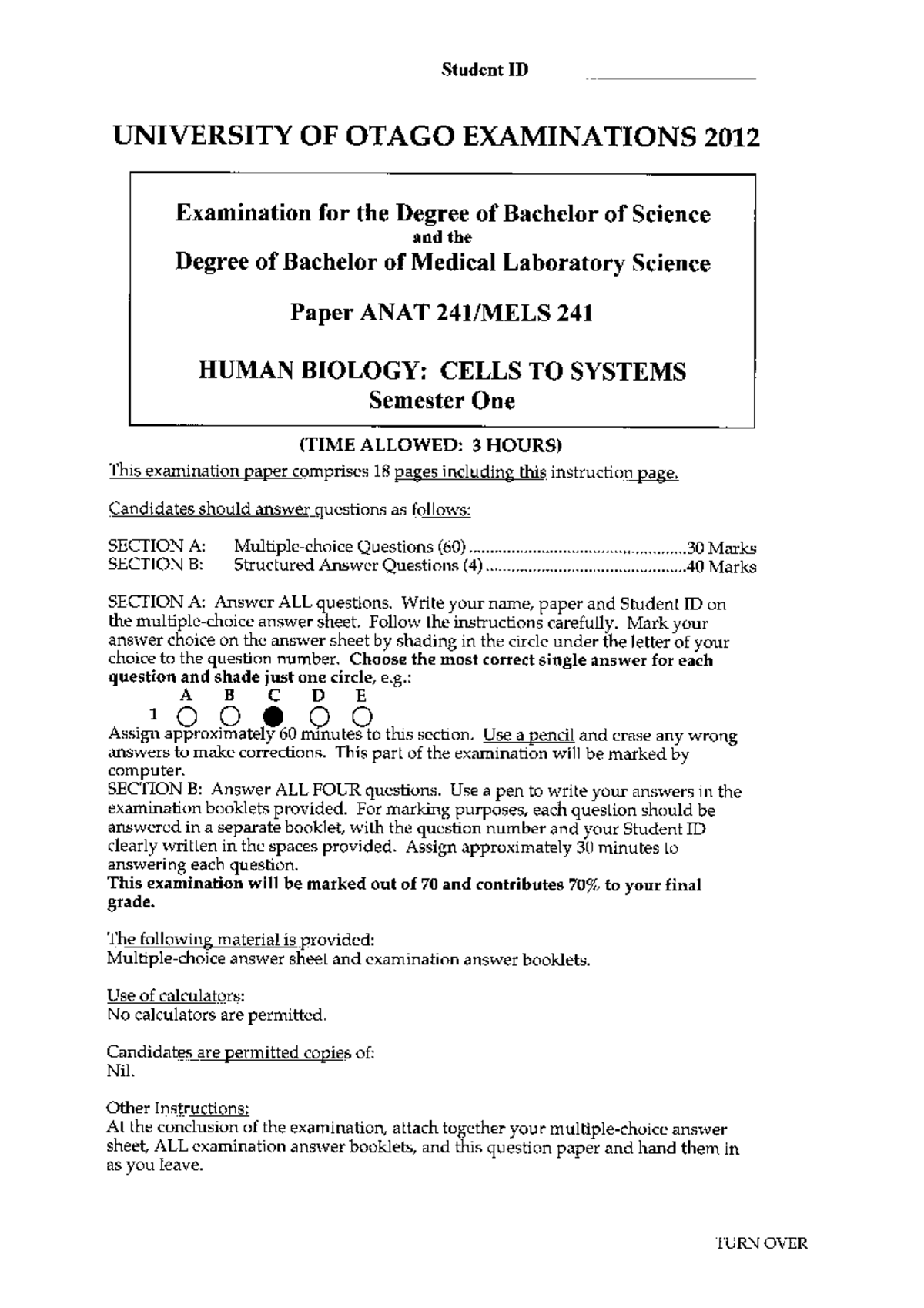 anat241-2012-s1-human-biology-cells-to-systems-studocu