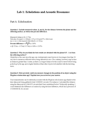 Phys 1070 lab 3 - Phys 1070 lab - PHY 1070 - PHYS1070 Lab 3 ...