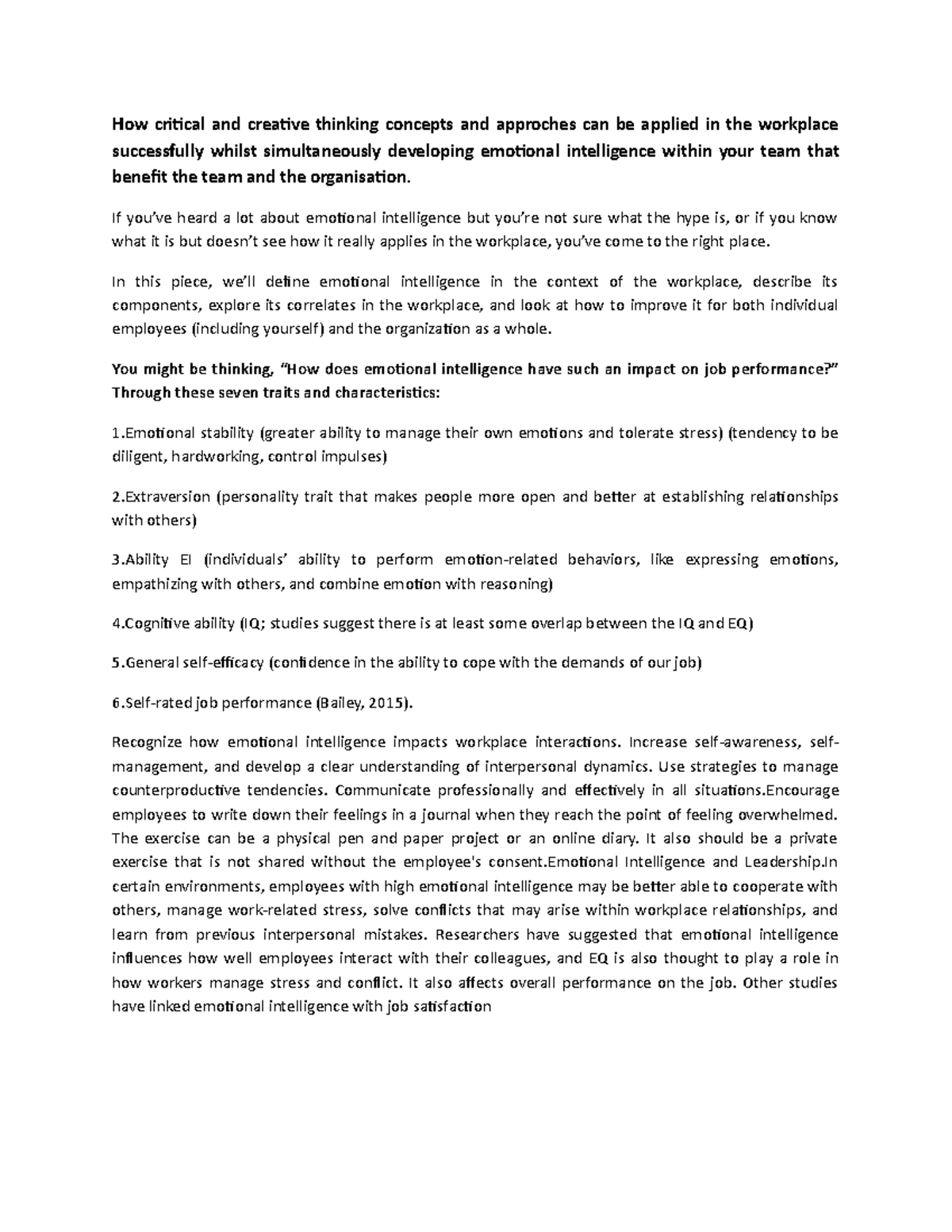 Project C - Lecture notes 1 - How critical and creative thinking ...