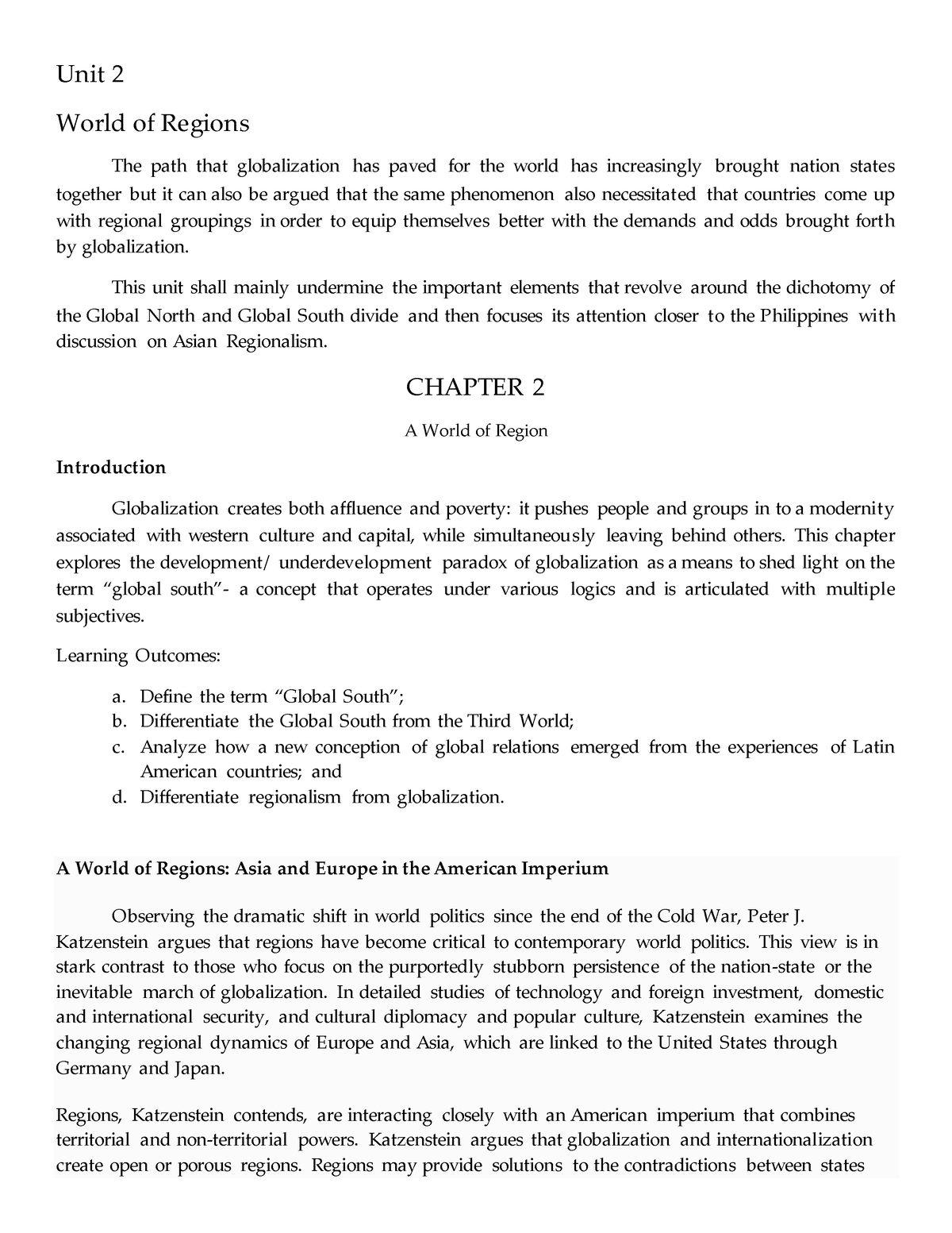 Unit 2-A World Of Region - Unit 2 World Of Regions The Path That ...