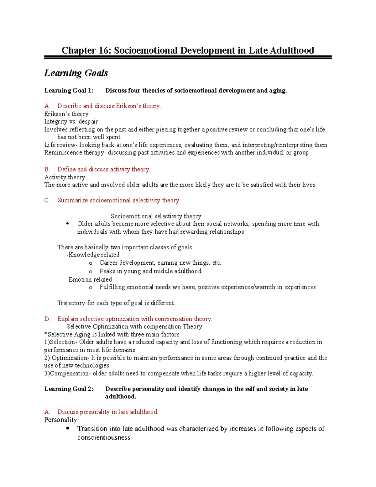 Ch 16 Study Guide - Chapter 16: Socioemotional Development In Late ...