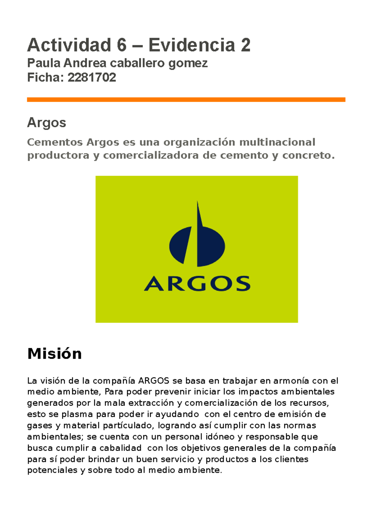 Diagrama Argos paula Actividad 6 Evidencia 2 Paula Andrea