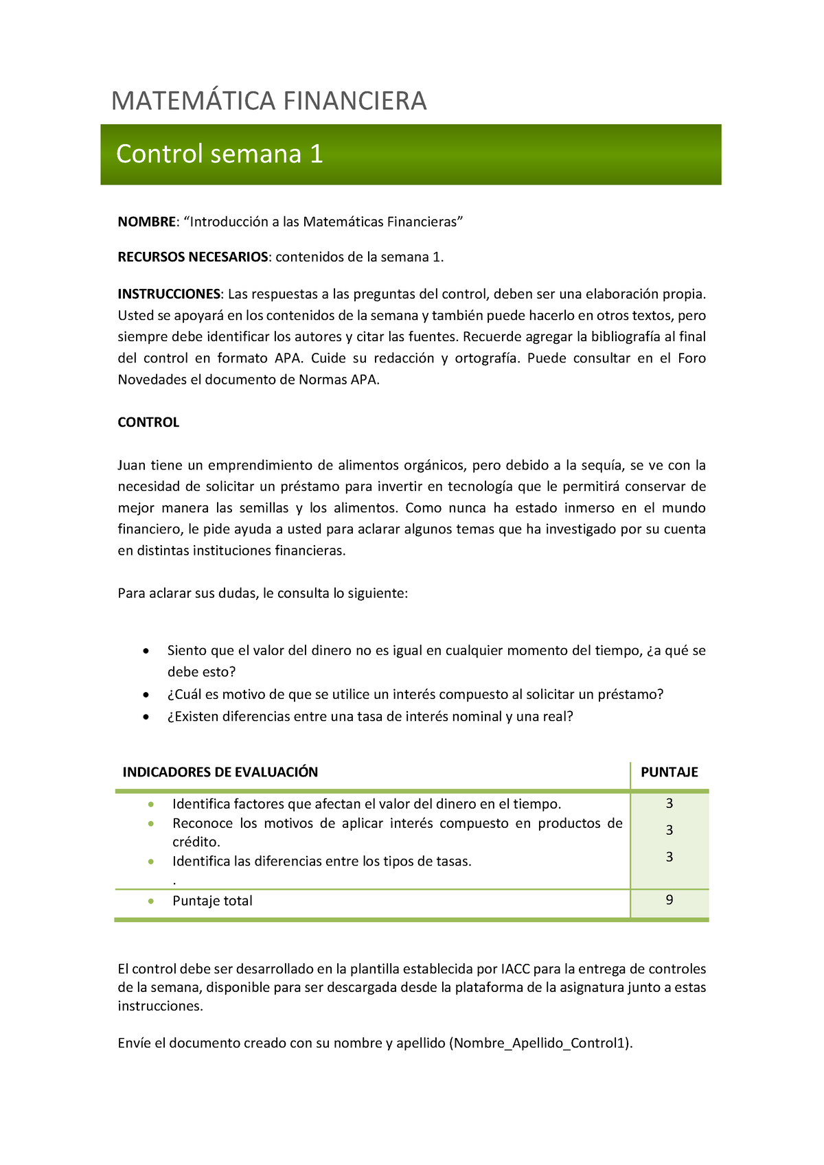 Semana 1 Control Version 2 - NOMBRE: “Introducción A Las Matemáticas ...