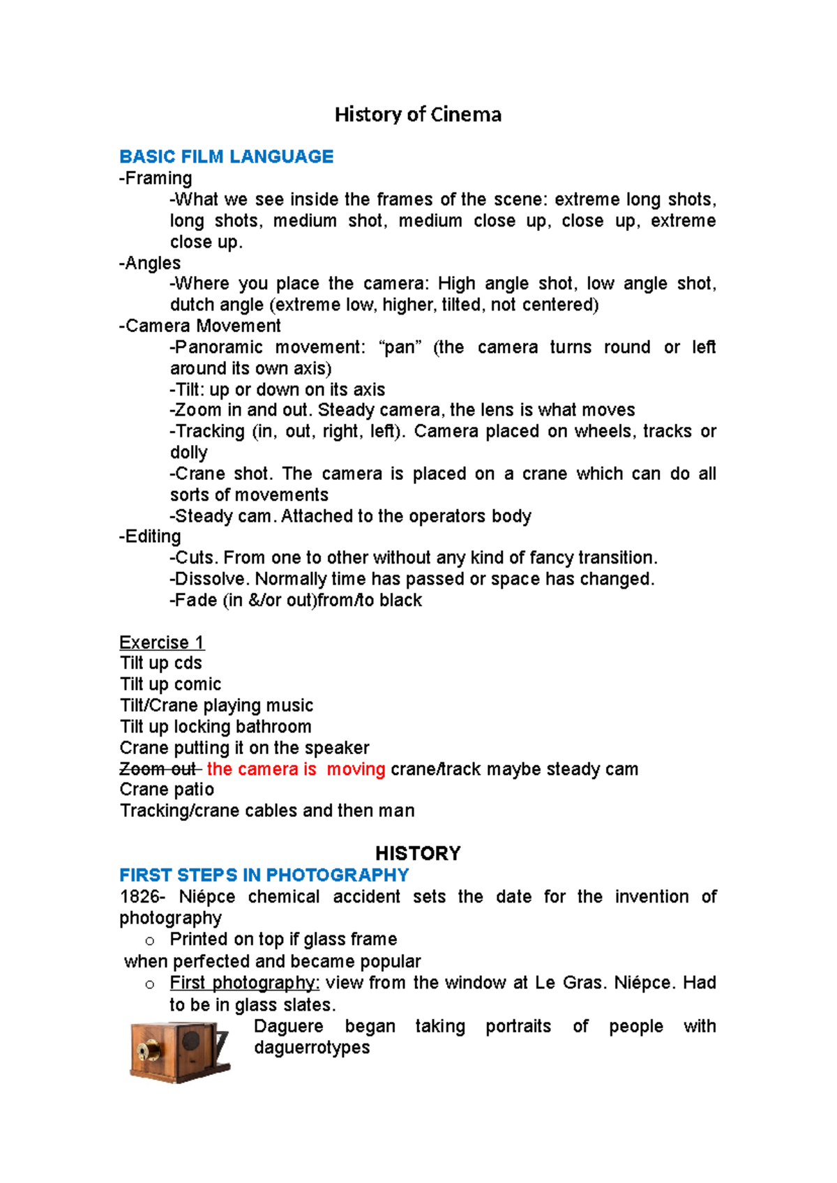 History of Cinema - History of Cinema BASIC FILM LANGUAGE -Framing ...