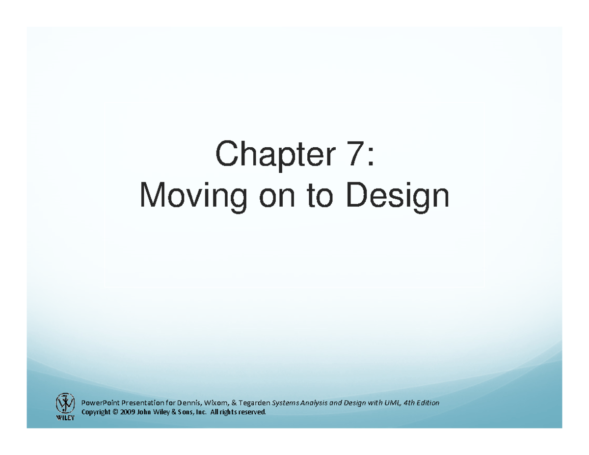 Microsoft Power Point - ch07 - Chapter 7: Moving on to Design Learning ...