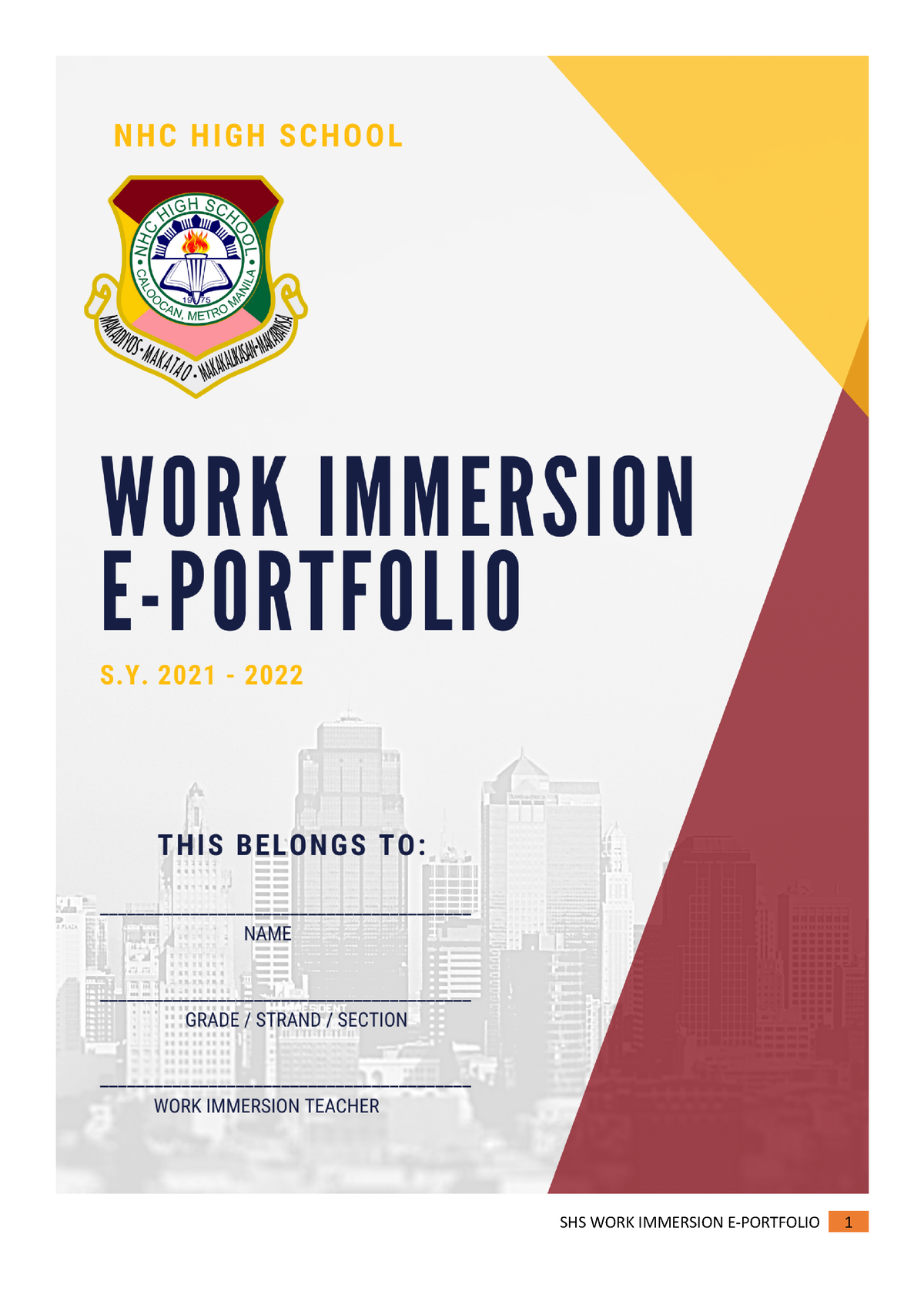 WORK Immersione Portfolio 20212022 PREFACE RATIONALE This Work