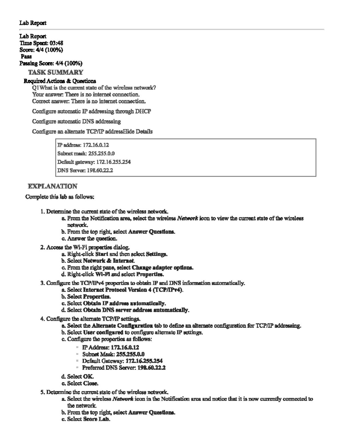 4.2.4 Configure Alternate Addressing Lab - C769 - Studocu