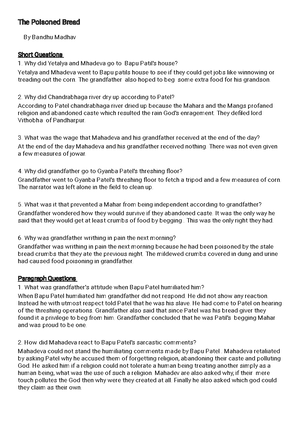 The poisoned bread - exm oriented