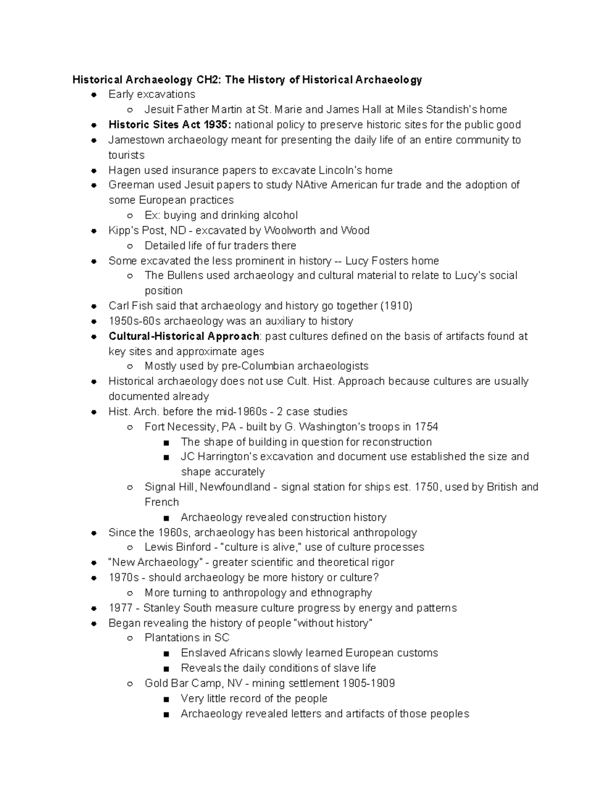 Orser Chapter 2 - Historical Archaeology CH2: The History of Historical ...