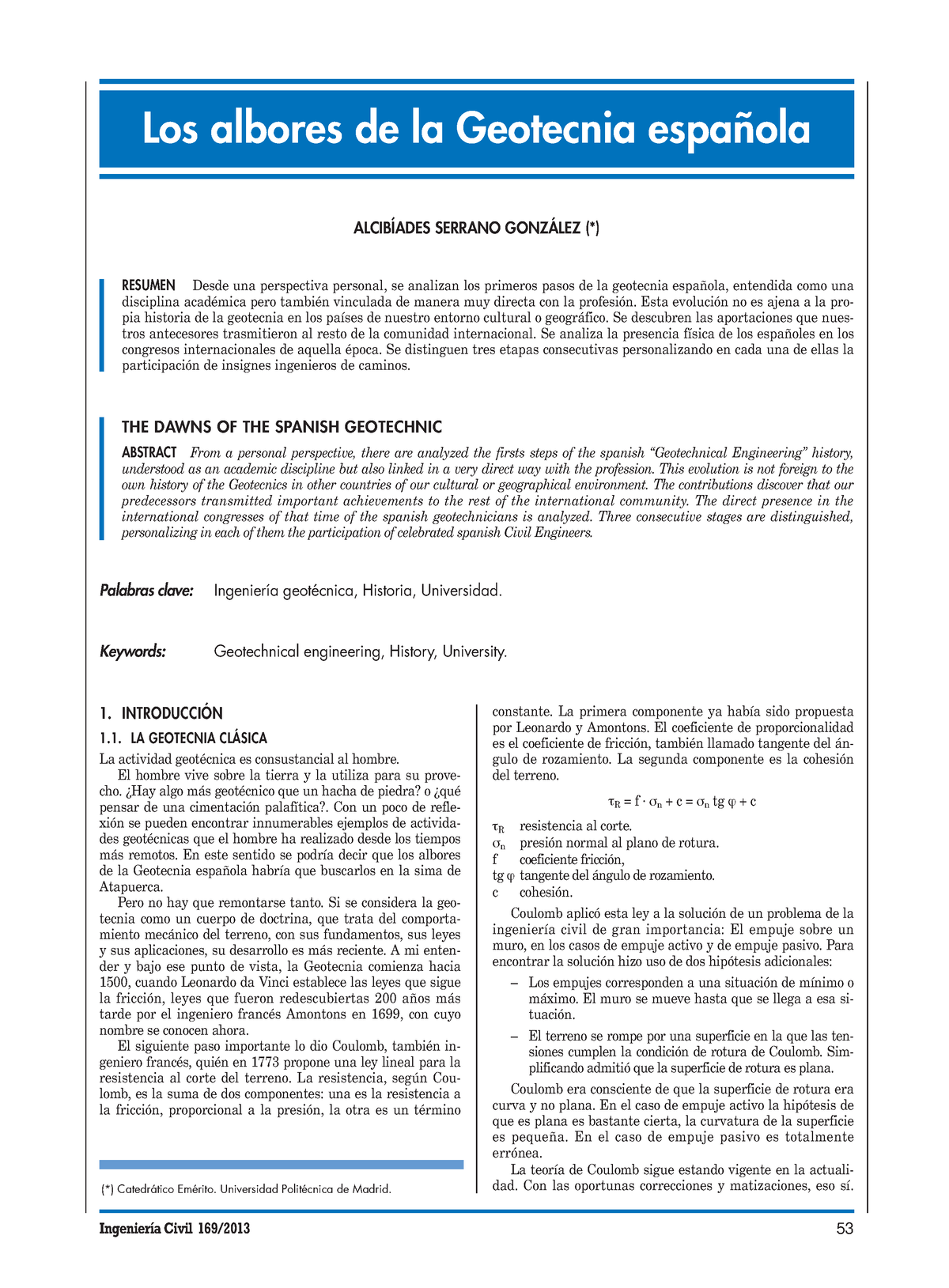 Informe Ingeniería Geotécnica Española - 1. INTRODUCCIÓN ####### 1. LA ...