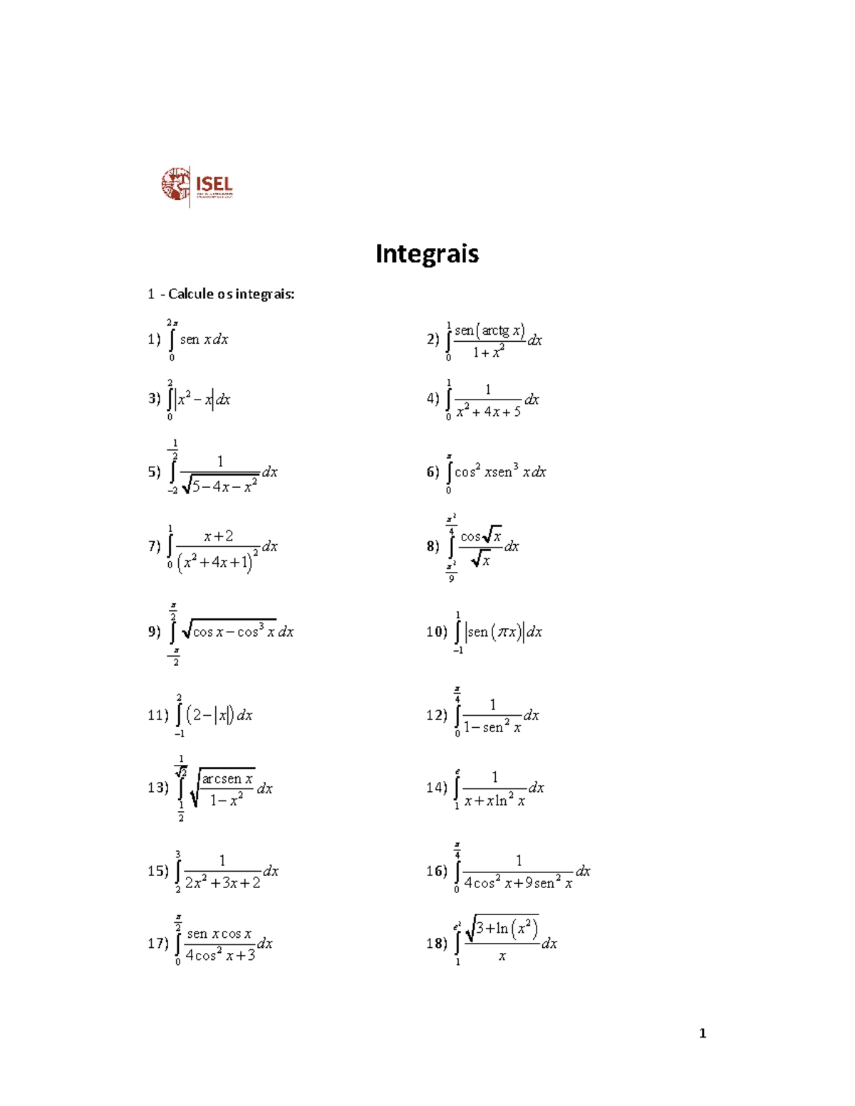 exercicios-integrais-integrais-1-calcule-os-integrais-1-2-0-sen-x