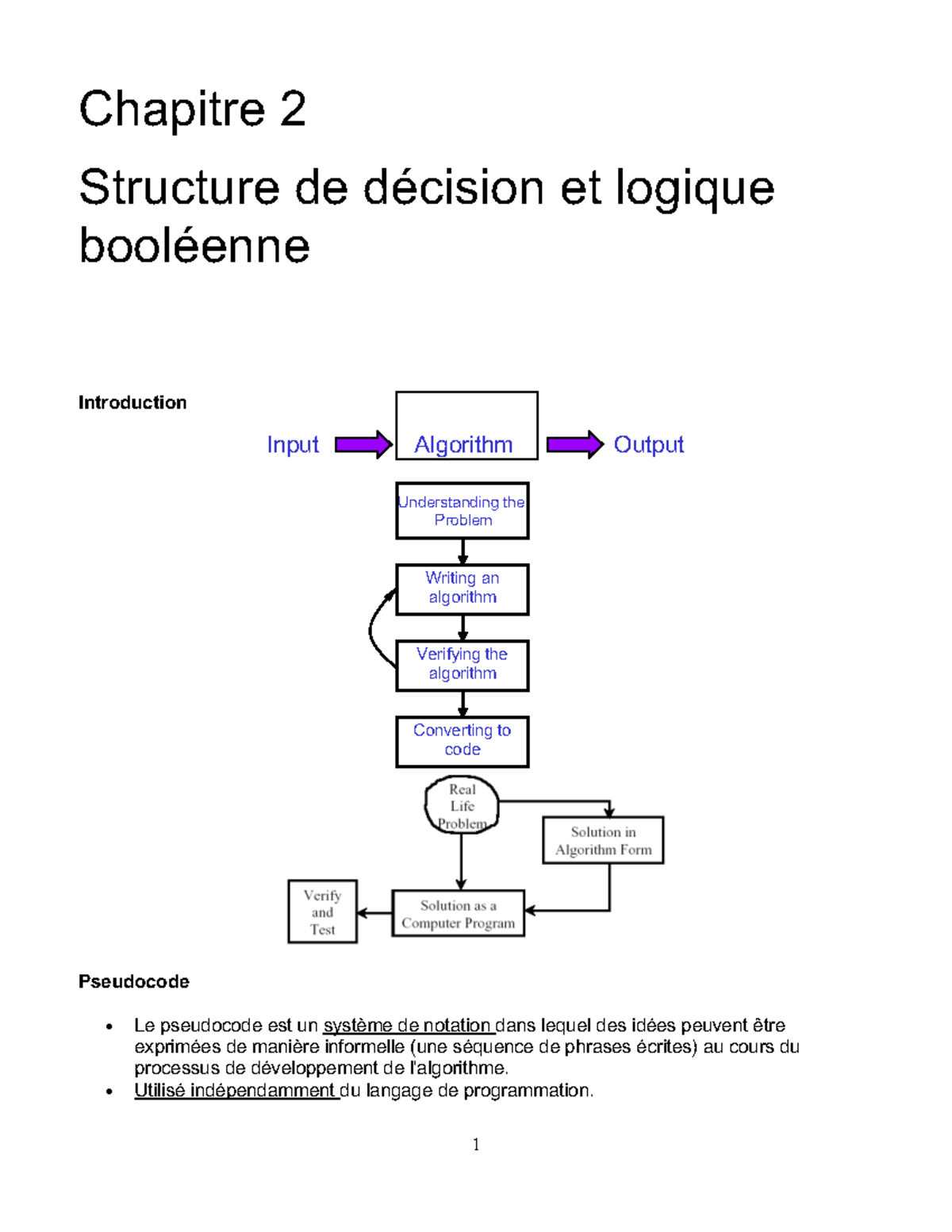 Chapter 2 Decision Structure Boolean Logic - Chapitre 2 Structure de ...