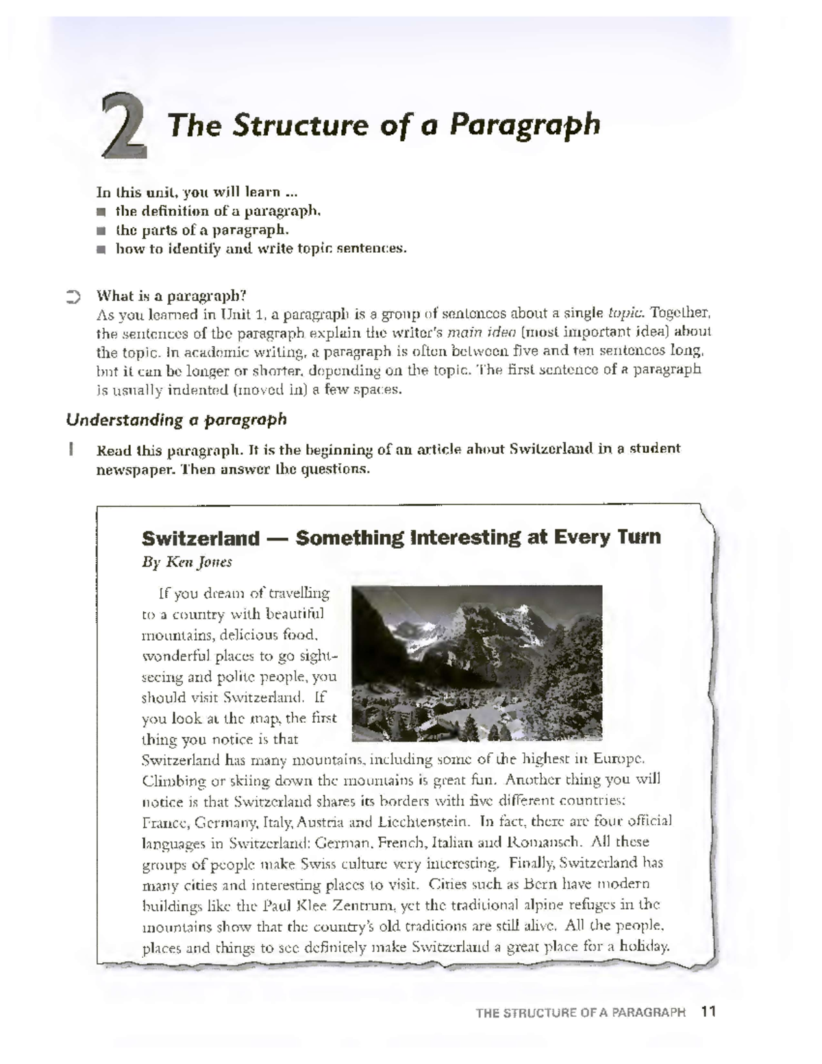Structure - Paragraph writing - English - Studocu