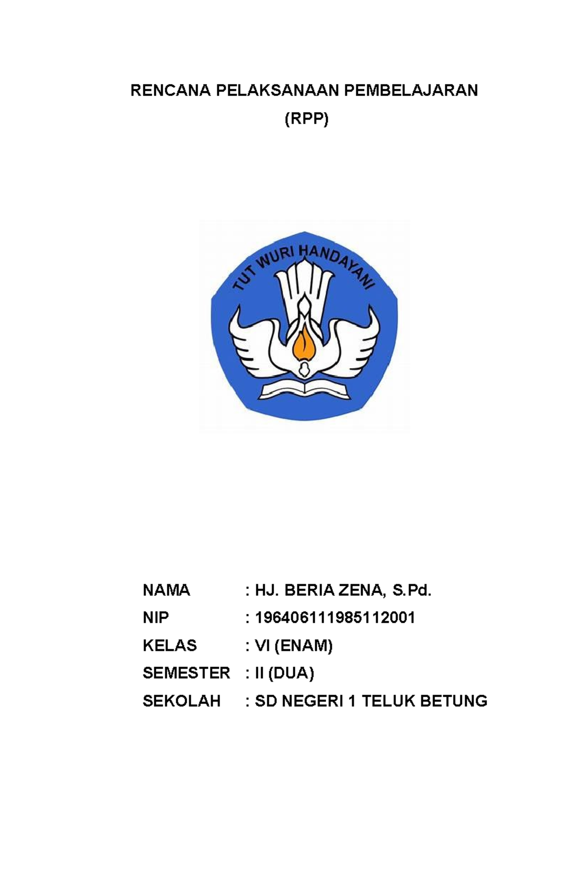 Cover - nkgghjkk - SD SMP SMA Teuku nyak Arif - RENCANA PELAKSANAAN ...