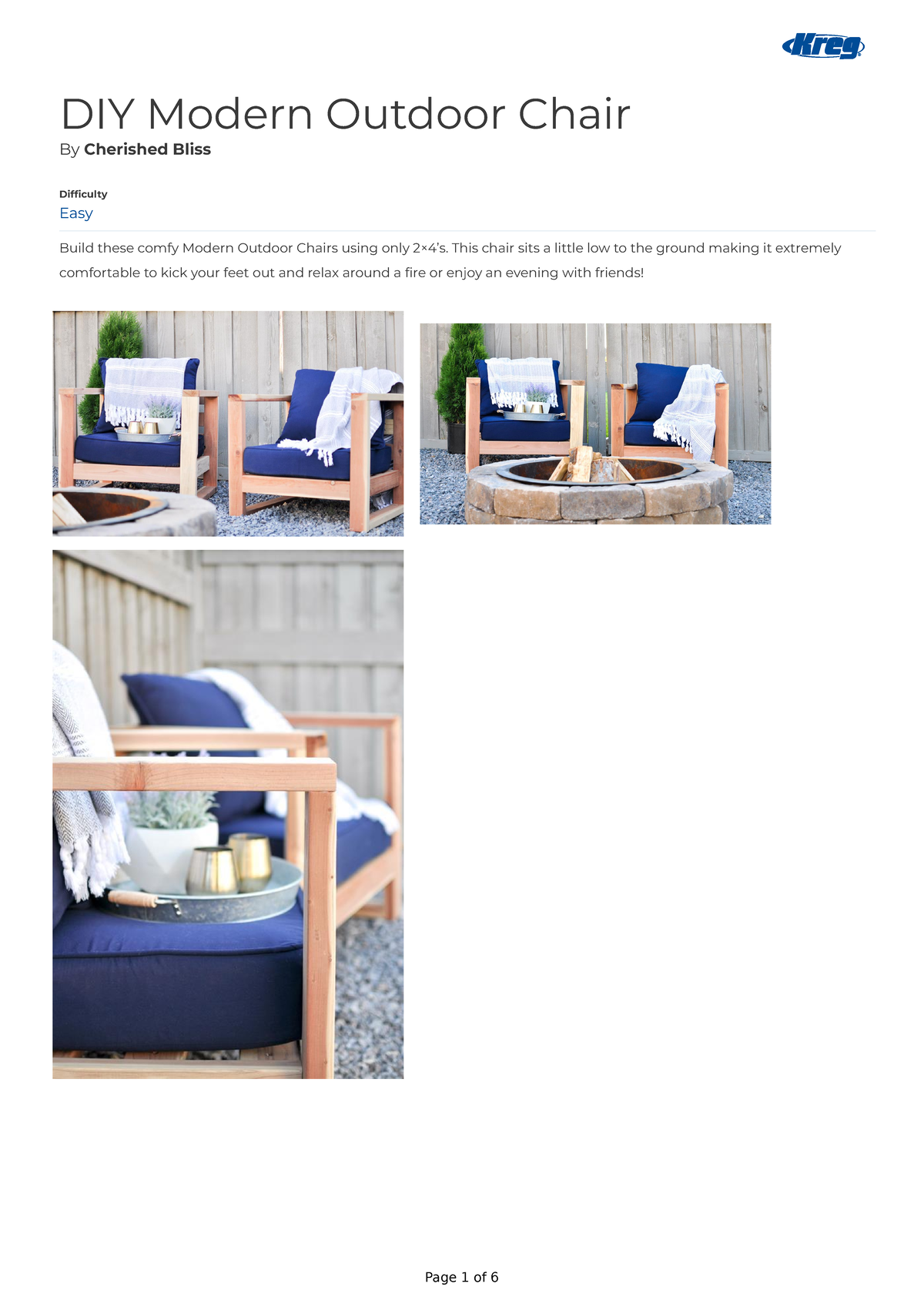 Diy modern outdoor chair DIY Modern Outdoor Chair By Cherished Bliss
